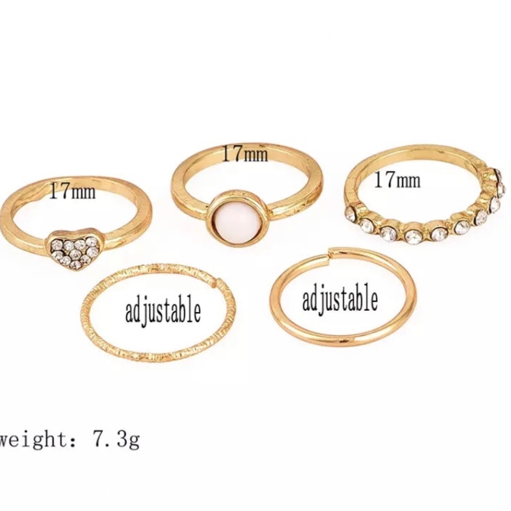 Set of 5 Love rings - Picture 2 of 5